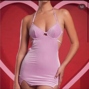 Pink Mini Dress with Sweetheart Neckline and Spaghetti Straps